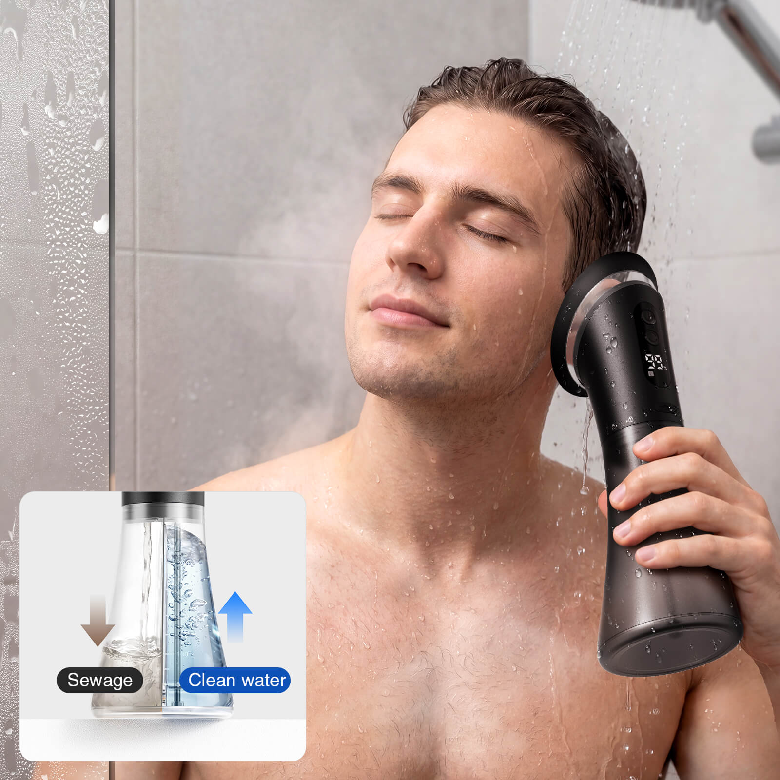 PICLEEN E80 Electric Ear Wax Removal  | Safe At-Home Ear Irrigation Flushing Kit with 3 Pressure Modes & 2-in-1 Water Tank