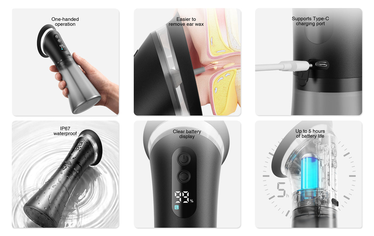 Picleen E80 rechargeable electric ear cleaner with pressure controls