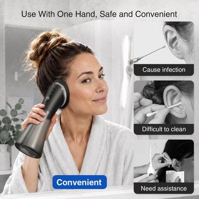 PICLEEN E80 Electric Ear Wax Removal  | Safe At-Home Ear Irrigation Flushing Kit with 3 Pressure Modes & 2-in-1 Water Tank